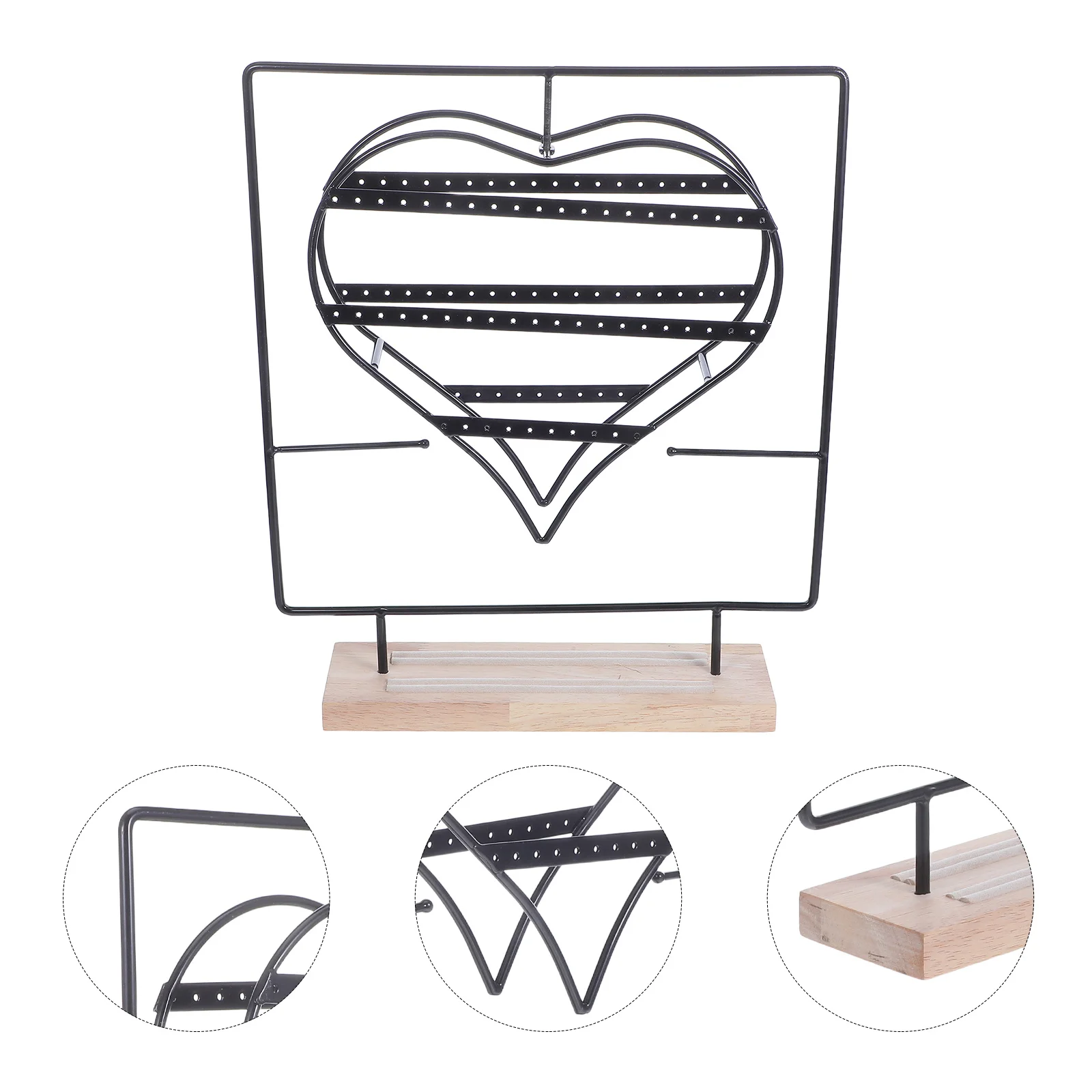 Black 360 Rotating Jewelry Stand Metal Earring Display Organizer for Shops and Boutiques Rotary Jewelry Display