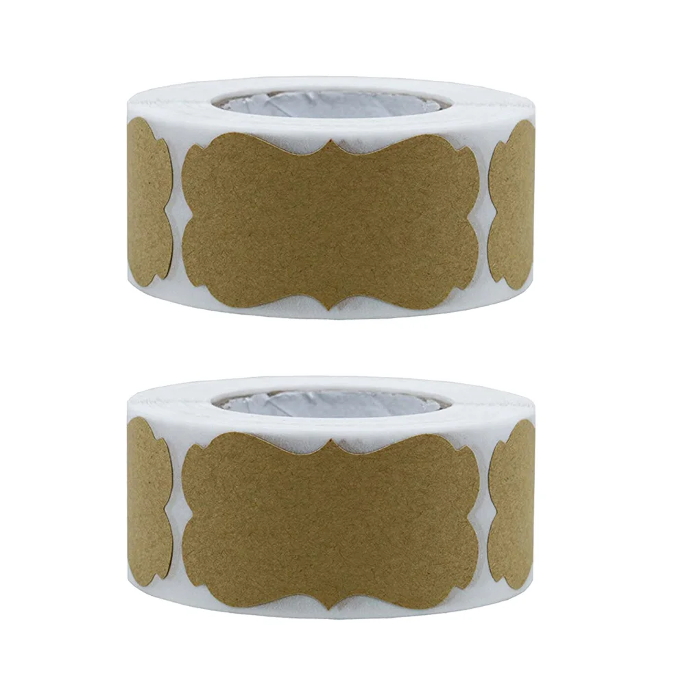 300 قطعة من ورق الكرافت علامات الهدايا ملصقات التعبئة والتغليف ختم تسميات لاصقة قابلة للكتابة لصناديق المغلفات ميسون الجرار