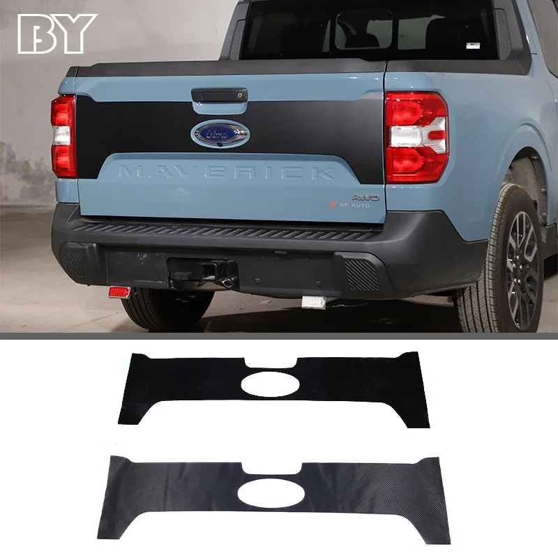 

1 Pc Car Tailgate Sticker Rear Trunk Tail Carbon Fiber/Black Graphics Vinyl Decal For Ford Maverick 2022 Auto Accessories