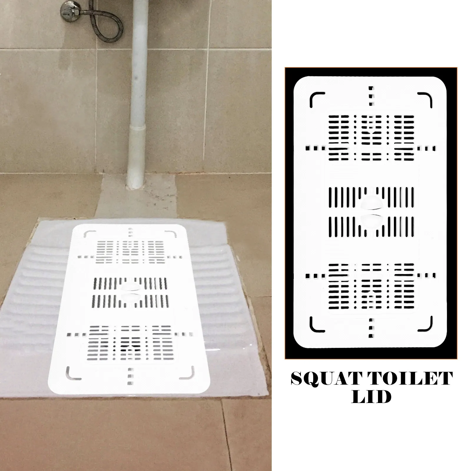 

Squatting Pit Plate Abs Thickened Rectangular Design For Bathroom Stall Squat Toilet Cover Lid Bathroom Accessory Plastic Toilet