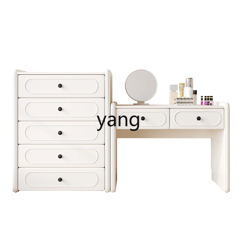 

ZJJ retro dresser storage combination solid wood bedroom makeup table reading floor