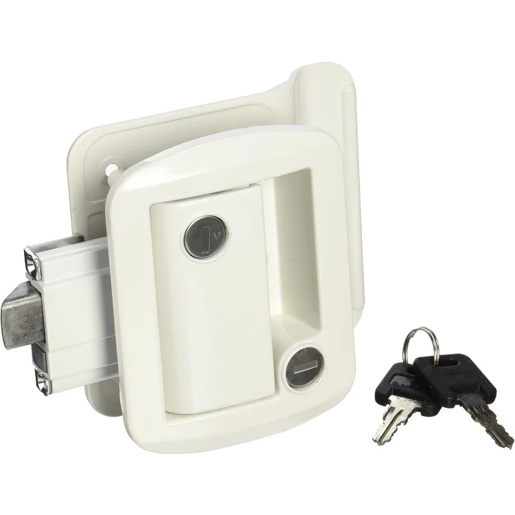 

013-571 White Global Travel Trailer Entrance Lock Set