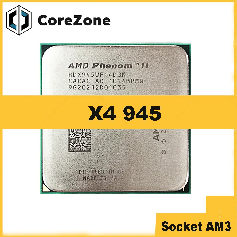 Phenom II X4 945 95W 3.0GHz Quad-Core CPU Processor HDX945WFK4DGM /HDX945WFK4DGI Socket AM3