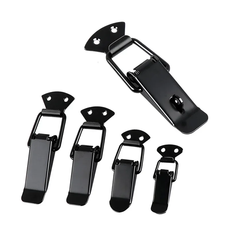 10Pcs Black Stainless Steel Duck-Mouth Buckle Hook Lock Sealing Barrel Spring Latch for Sealed Pails And Storage Containers