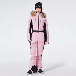 Trajes de esquí de una pieza para mujer, trajes de snowboard transpirables a prueba de viento, conjuntos de esquí térmicos impermeables para exteriores, invierno, nuevo, 2025