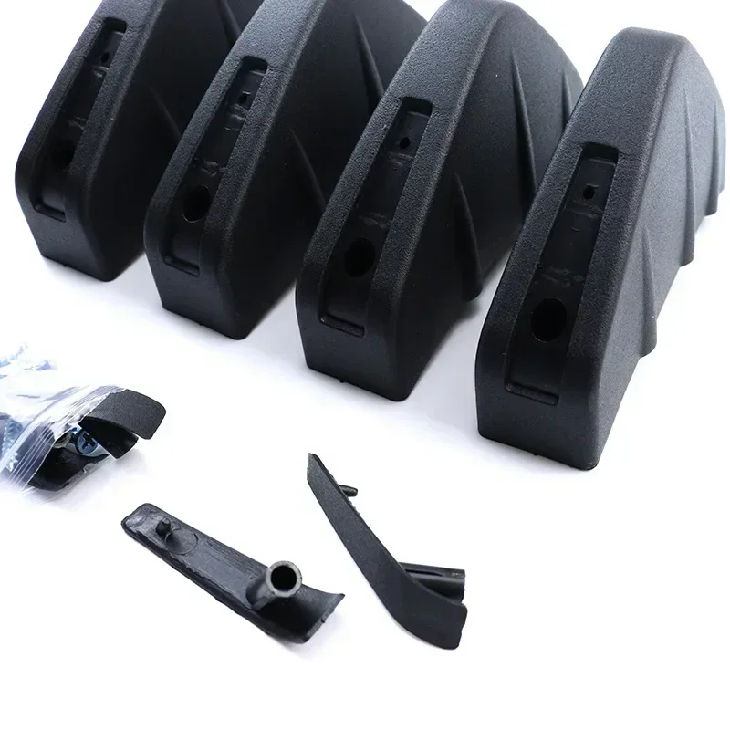 Universal 4pcs Car Rear Bumper Lip Diffuser Shark Fins Canards Spoiler Splitter Carbon Black ABS Anti-Collision Accessories view 4