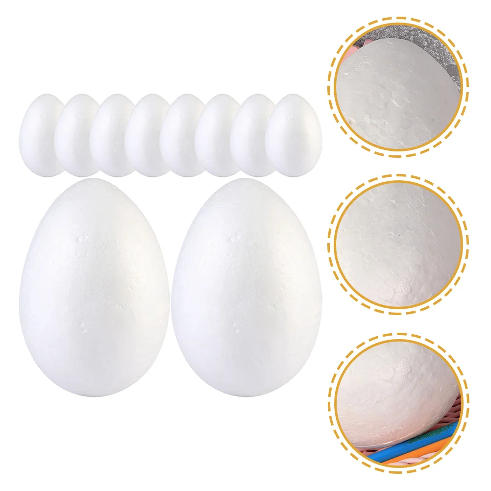 

Easter Foam Polystyrene Eggs Solid Scene Decor Decorations Shapes White Decorative