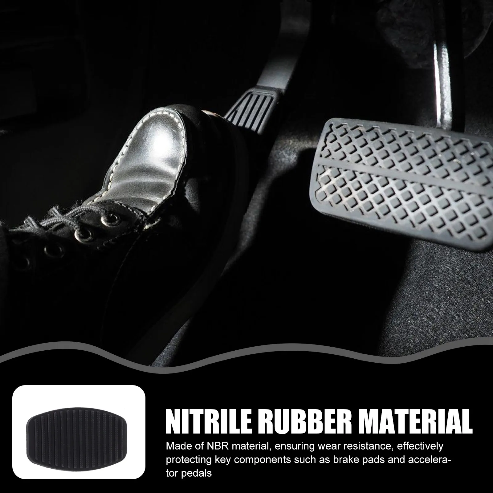 

1Pair Wear-Resistant Nbr Rubber Brake Pedal Pad Accelerator Clutch Foot Cover Anti-Slip Driving Safety Protector