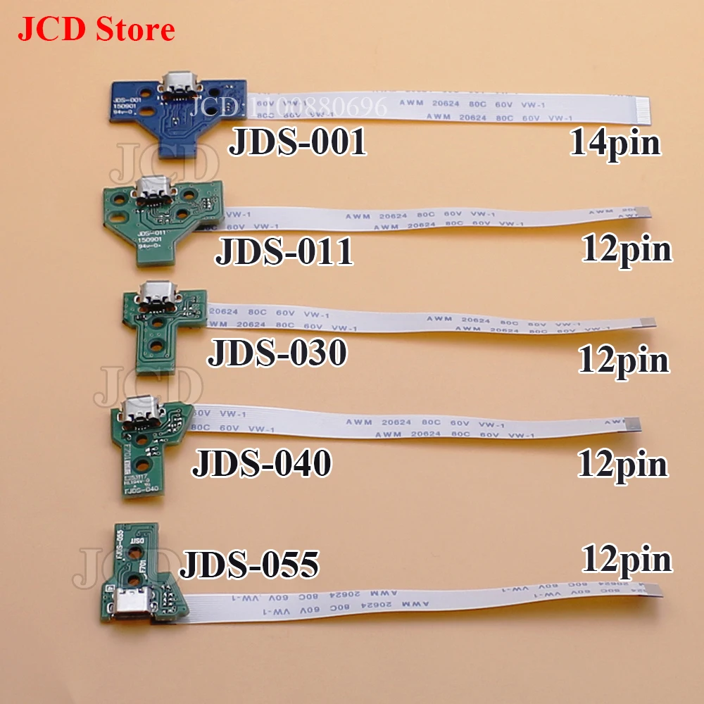 For PS4 Controller Micro USB Charging Board Port Socket jack Dock 12Pin 14Pin JDS 001 011 030 040 055 Connector Cable