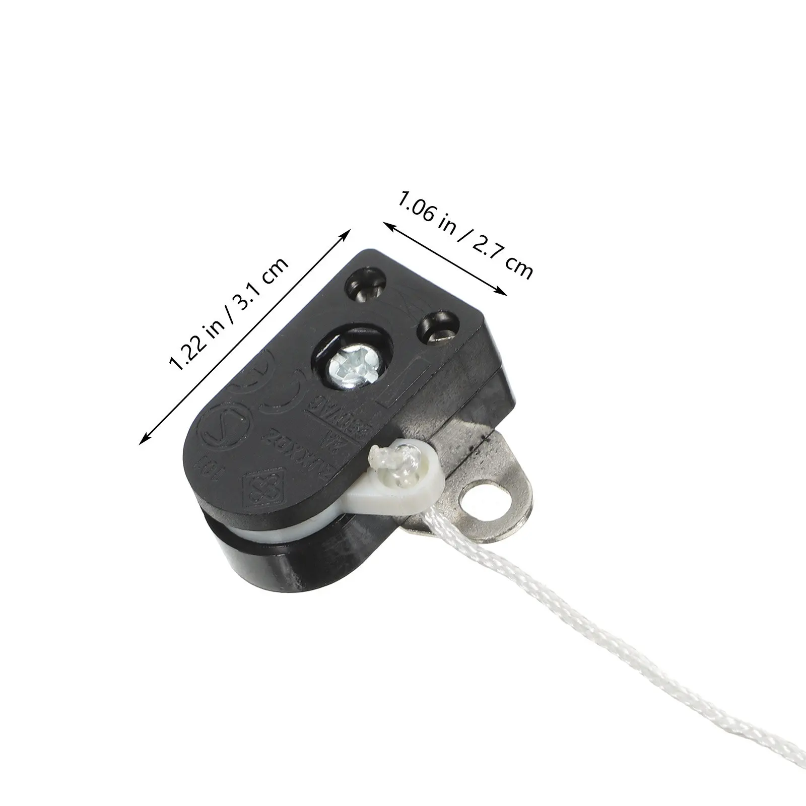 Pull Cord Light Switch 2Pcs Wall Mounted Lamp Replacement Rope ABS Copper Bathroom Lighting Control