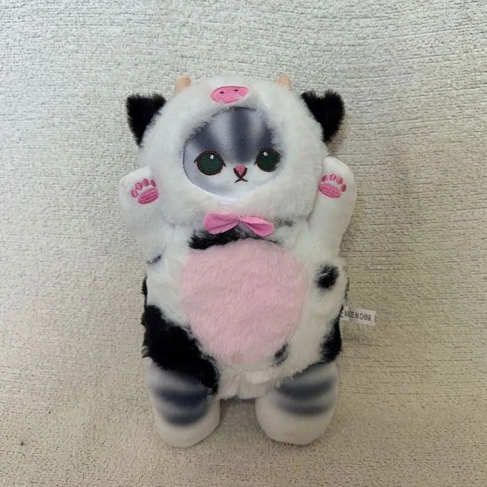 Postura em pé tubarão gato boneca de pelúcia decoração animal de pelúcia anime mofusand boneca de pelúcia cruz vestir urso marrom