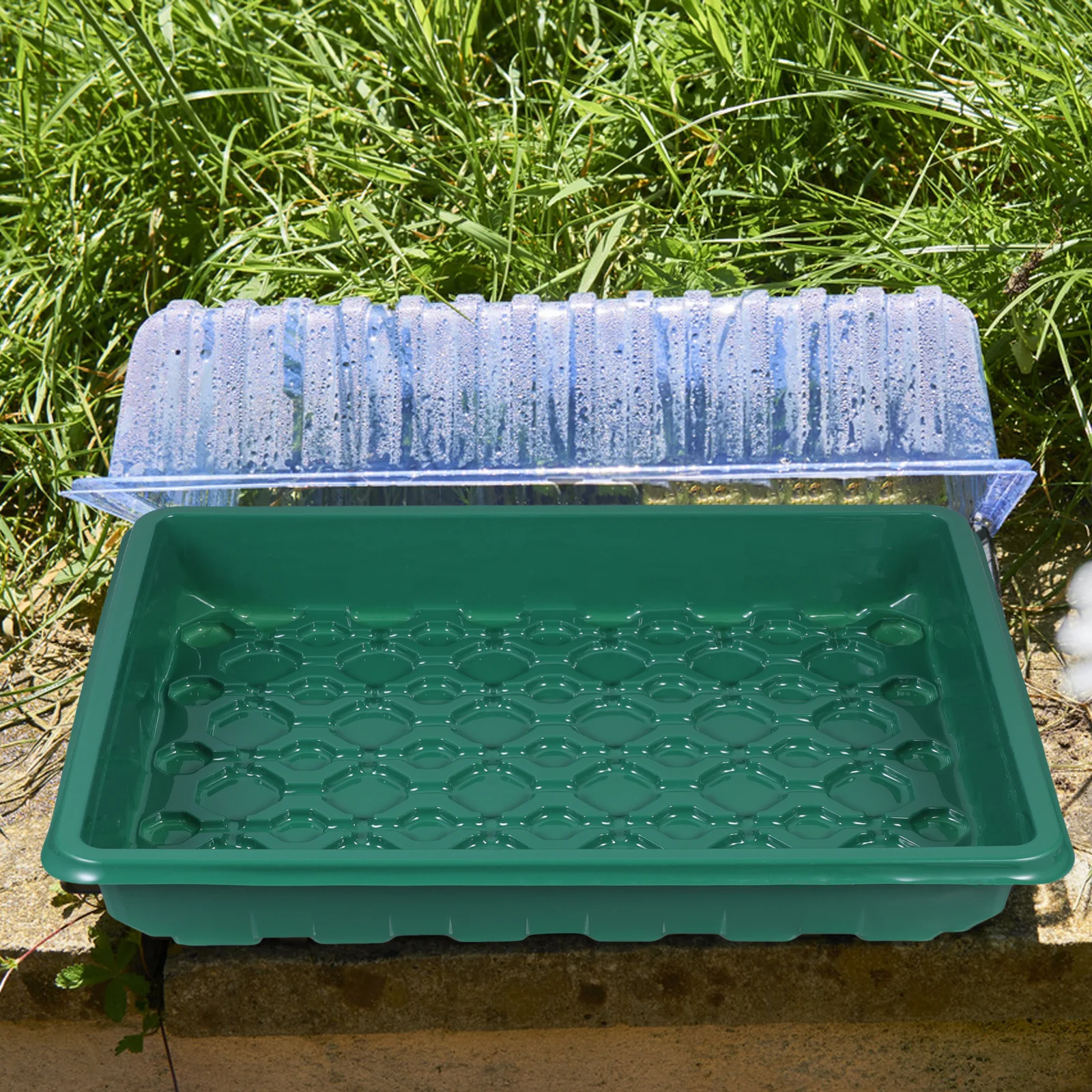 

Seedling Tray Flat Reusable Plant Growing Tray For Indoor Garden Breathable Nursery Supply Germination Plate