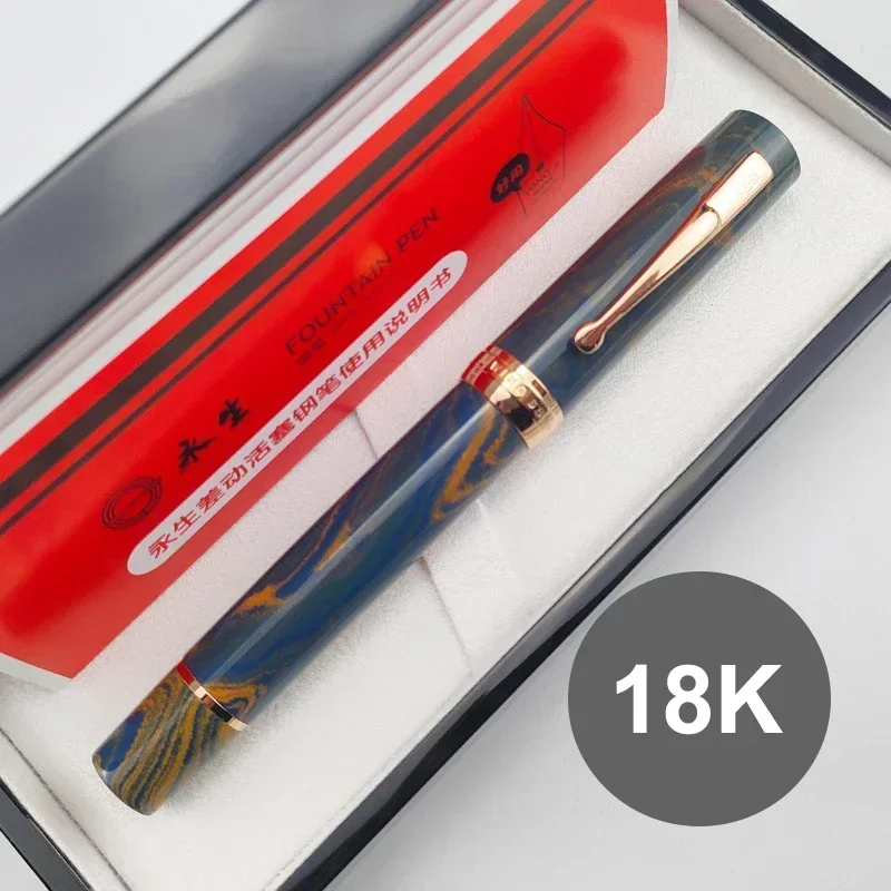 

New Wingsung 600 Rose Gold Clip Junfeng 18k Gold Fountain Pen Plain Nib German Cumberland Rigid Natural Rubber Piston Long K
