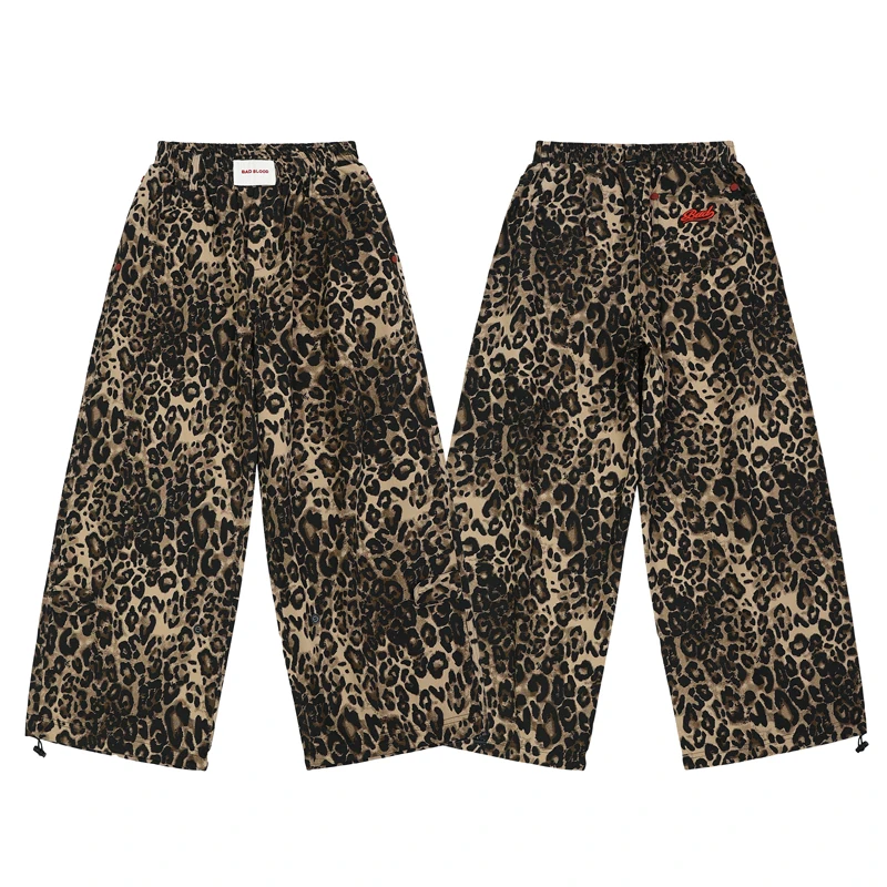 Badblood Leopard Print Pants Y2K Korean Sexy Girl Fashion Trousers