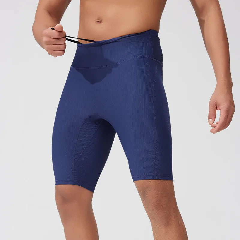 Men's Running Compression Shorts with Phone Pocket – Quick Dry Marathon Training Fitness Tights with Inner Liner 5-Inch Shorts