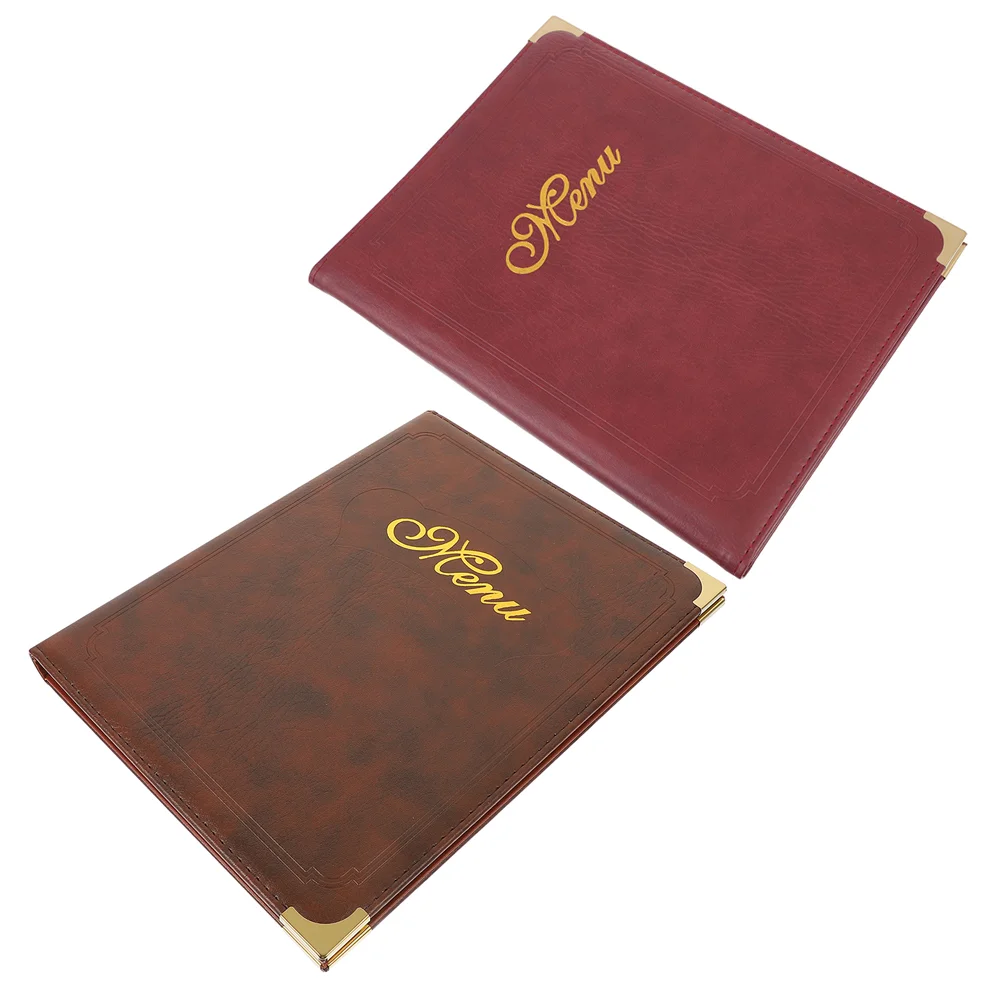 

2 Pcs Order Folder Hotel Menu Cover Guest Holder Holding Book Restaurant Supply Simple