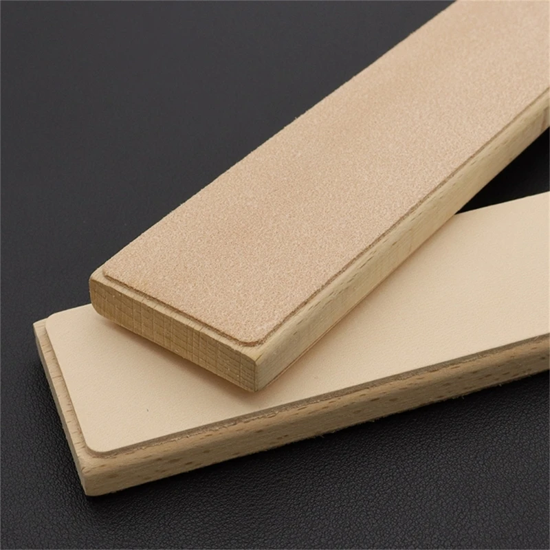 Double Sided Knife Stropping Paddle Block Polishing Tool Leather Strop