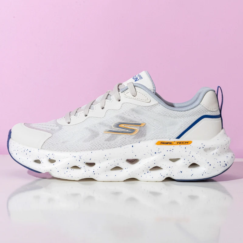 

Мужские амортизирующие кроссовки Skechers Go Run Swirl Tech, легкие кроссовки для бега, спортивная обувь на открытом воздухе 220546-Wht