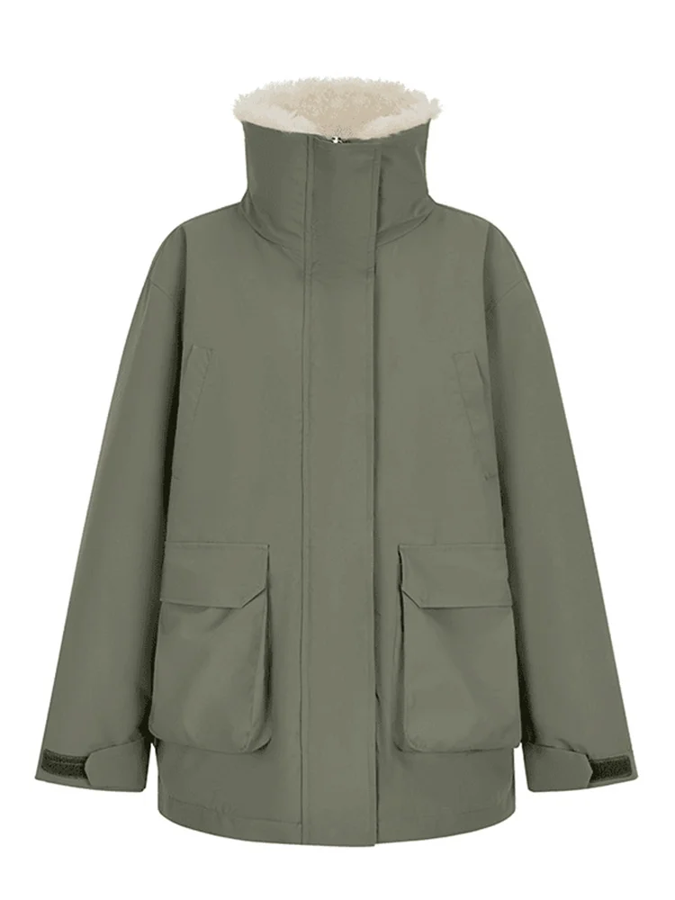 الرجعية الكورية Sle Militaryenn عمال Jaet المرأة الشتاء Faionable معطف القطن الفريد سوبر لطيف الملابس القطنية العصرية