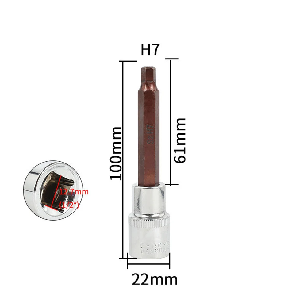 Adattatore per presa esagonale Presa per punta estesa Punta lunga 100 mm Acciaio al cromo vanadio Maneggiatura facile Cacciaviti elettrici Utensili manuali