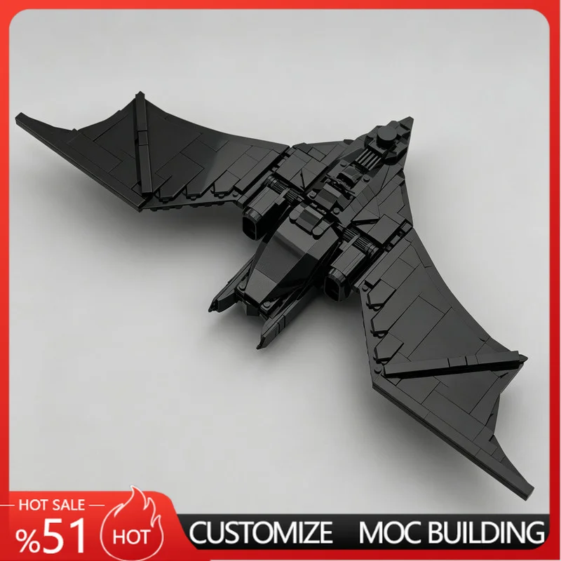 NEW 710 Parts Bat Dark Batwing Moc Building Blocks Model DIY Assembly Educational Toy Customize Creative Display Popular Gifts