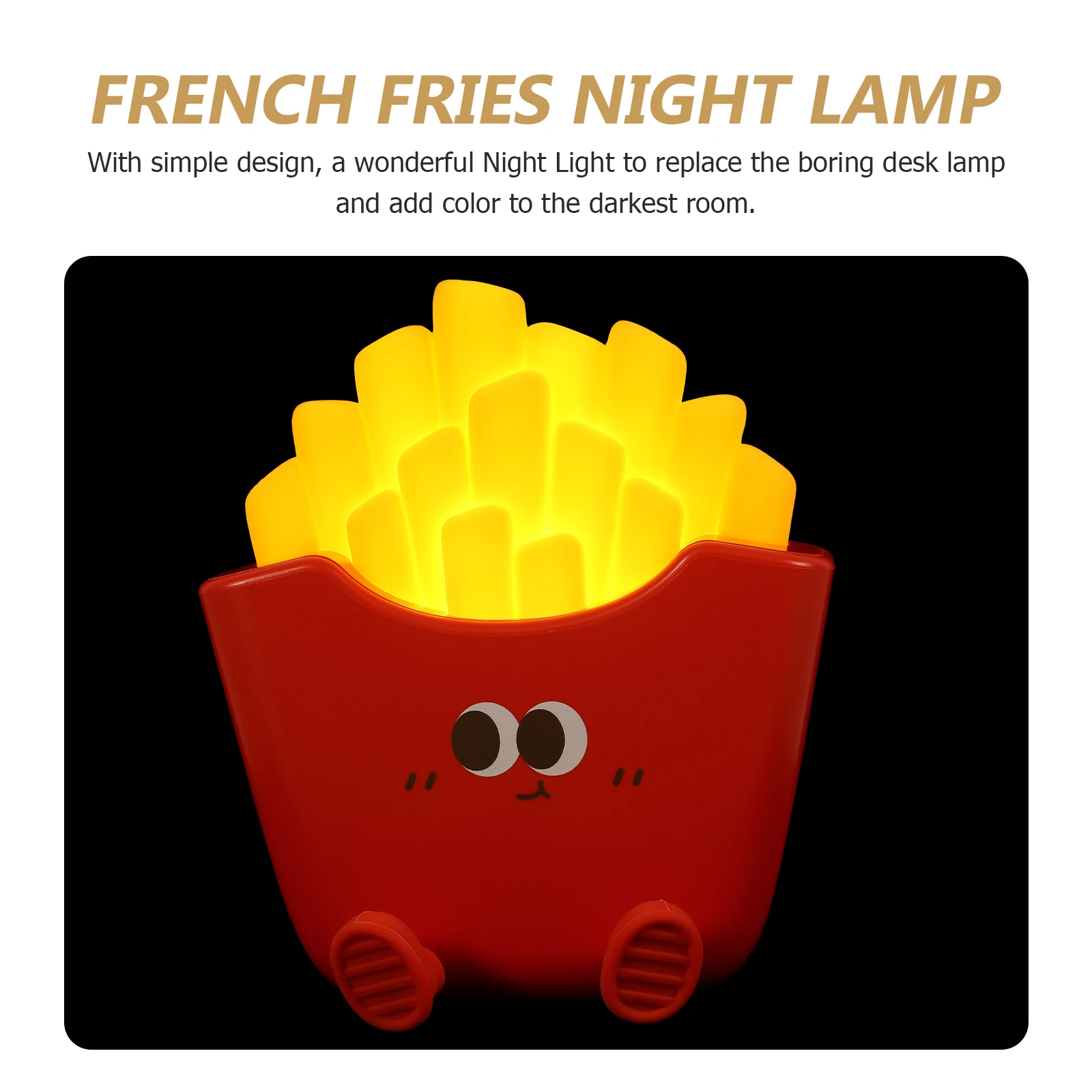 

French Fries Lamp Red Rechargeable French Fries Night Lamp Cordless Bedroom Table Light Decor Cartoon Lamps Gifts