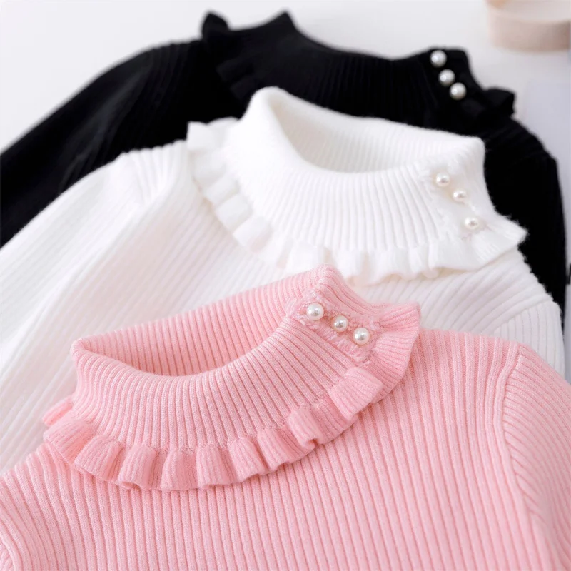 Bild 5: Mädchen Verdickte Pullover kinder Winter Strick Jumper Kinder Fashion Solid Pullover Teenager Herbst Verdickte Kleidung 3-12Y