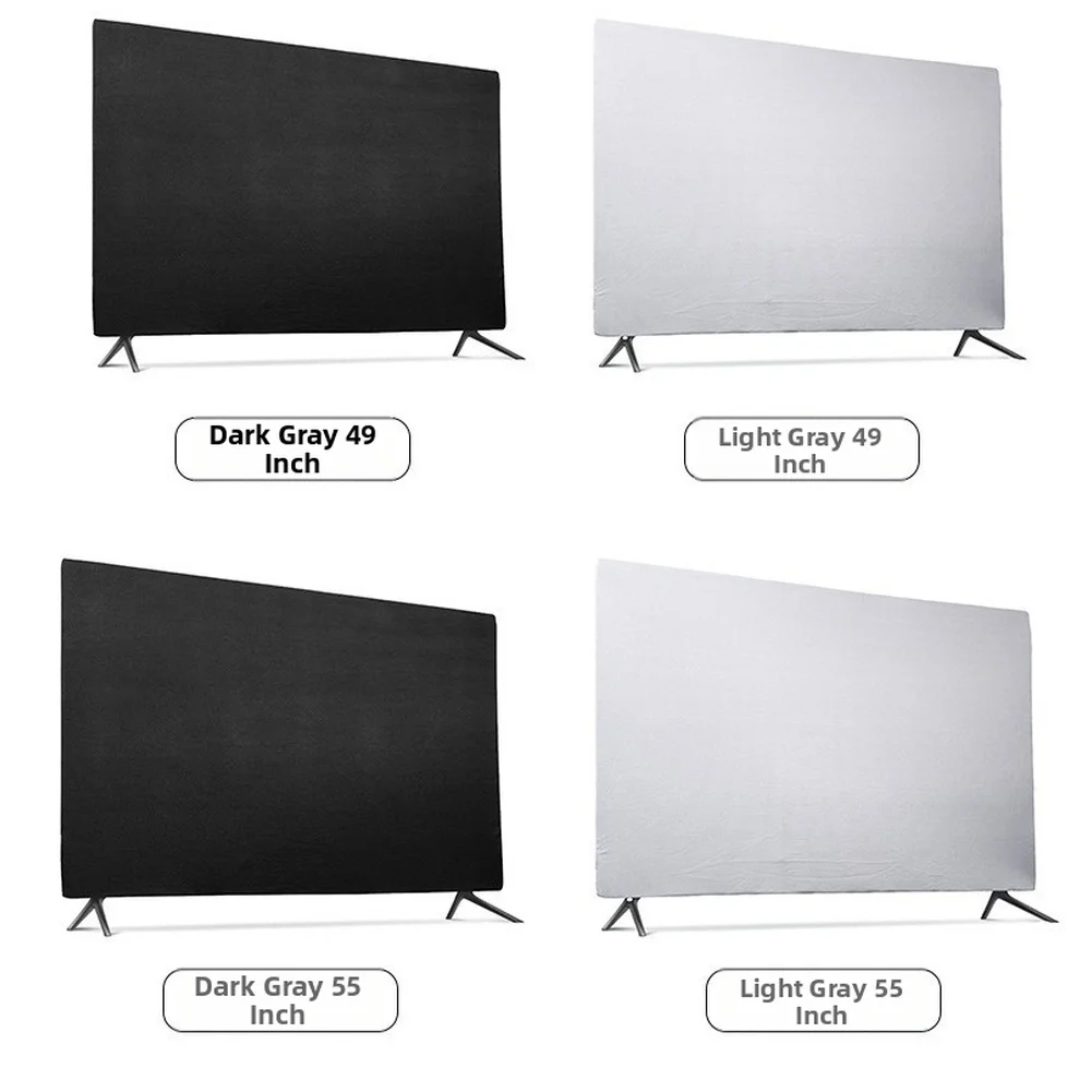 Indoor 43'' 49'' 55'' 65'' TV Cover Television Dust Cover Screen Protector TV Screen Dust Protection Soft Elastic Fabric Black