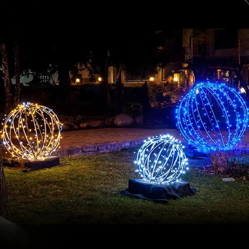 600 Light Emitting Diode 3D Pattern Outdoor Ball Light RGB Purple Launch Christmas and Easter Decoration IP65 Rated for Home