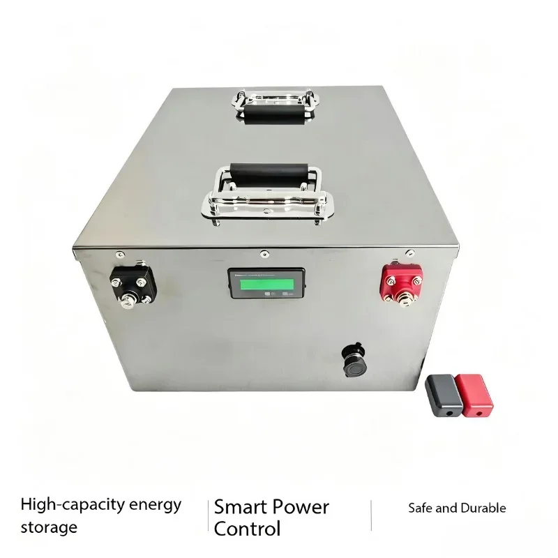 96V 80Ah–100Ah LiFePO4 Battery with Built-in BMS, Low Self-Discharge, Durable Rechargeable Power Supply for RV Travel, Camping a