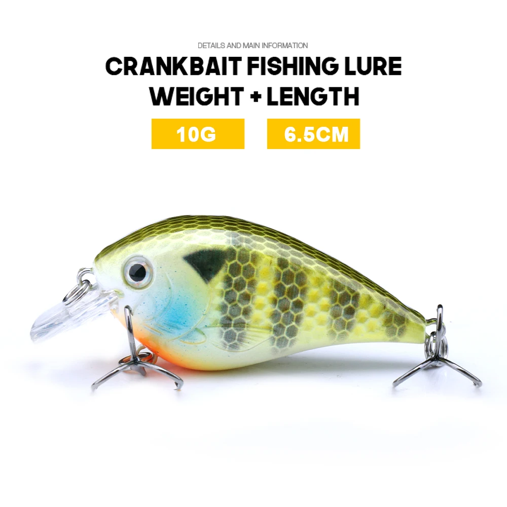 VTAVTA Rattling Crankbait Fishing Lure 65mm 10g Shallow Range Floating Wobbler Rock Minnow Artificial Hard Bait Pike Swim Tackle