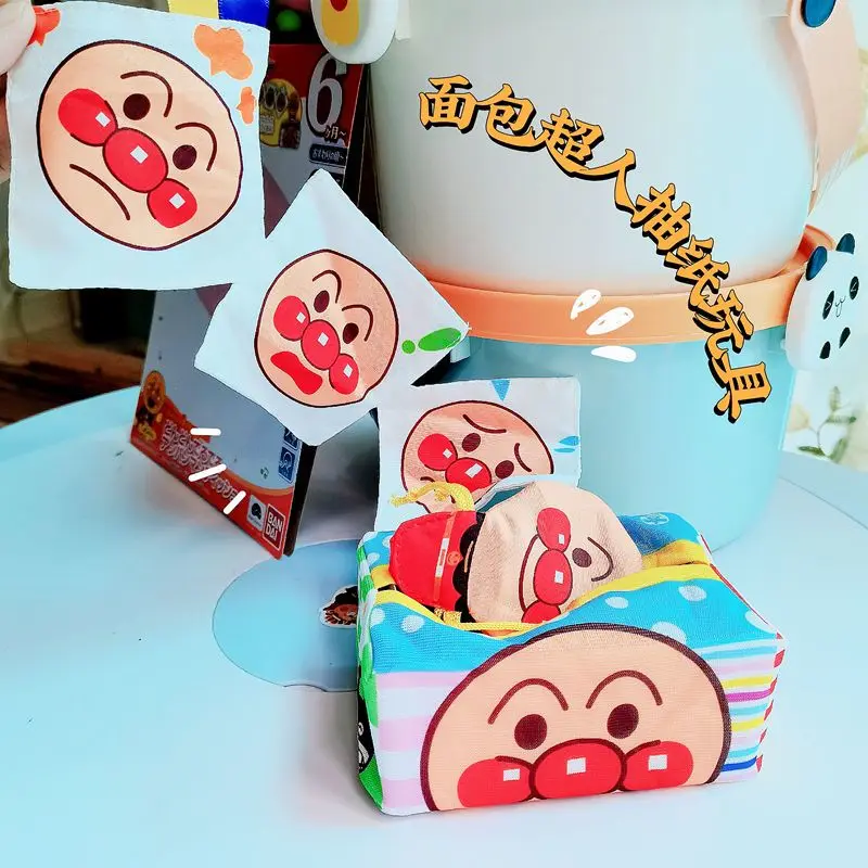 13Cm Anpanman Creativity Textile Crafts Simulation Tissue Box Rustling Paper Comfort Toy Desktop Decoration Friend Holiday Gift