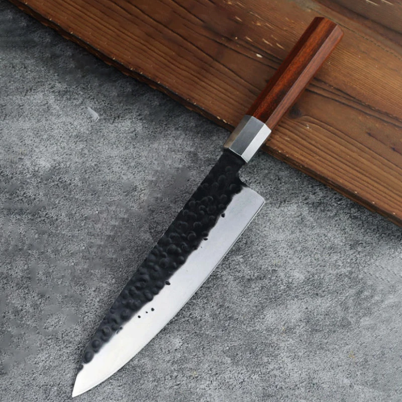 

8 Inch Chef Knife 7Cr17CoMoV Stainless Steel Blade Wood Handle Slicing Vegetables Cleaver Meat Handmade Forged Kitchen Knives