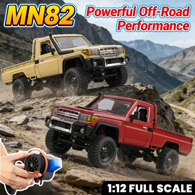 

MN82 — радиоуправляемый внедорожник в масштабе 1:12 с полным приводом, игрушка для детей с регулируемыми фарами, идеальный подарок для игр на свежем воздухе