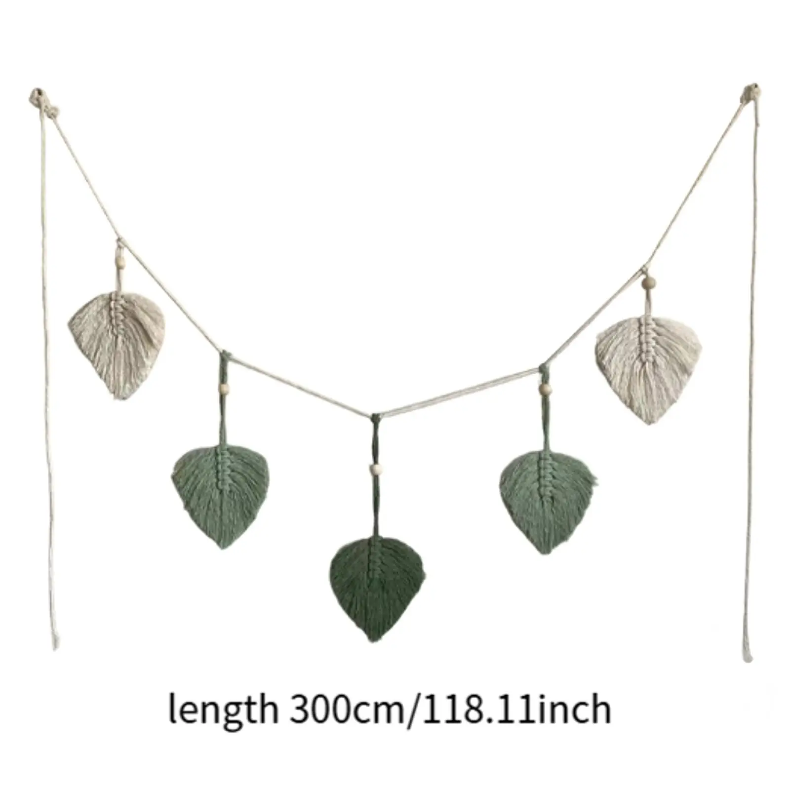Bohemian Macrame Wall Hanging Tapestry Leaf Garland Decorative Fabric Canvas Braided Ornament for Home Bedroom Dorm Decorations