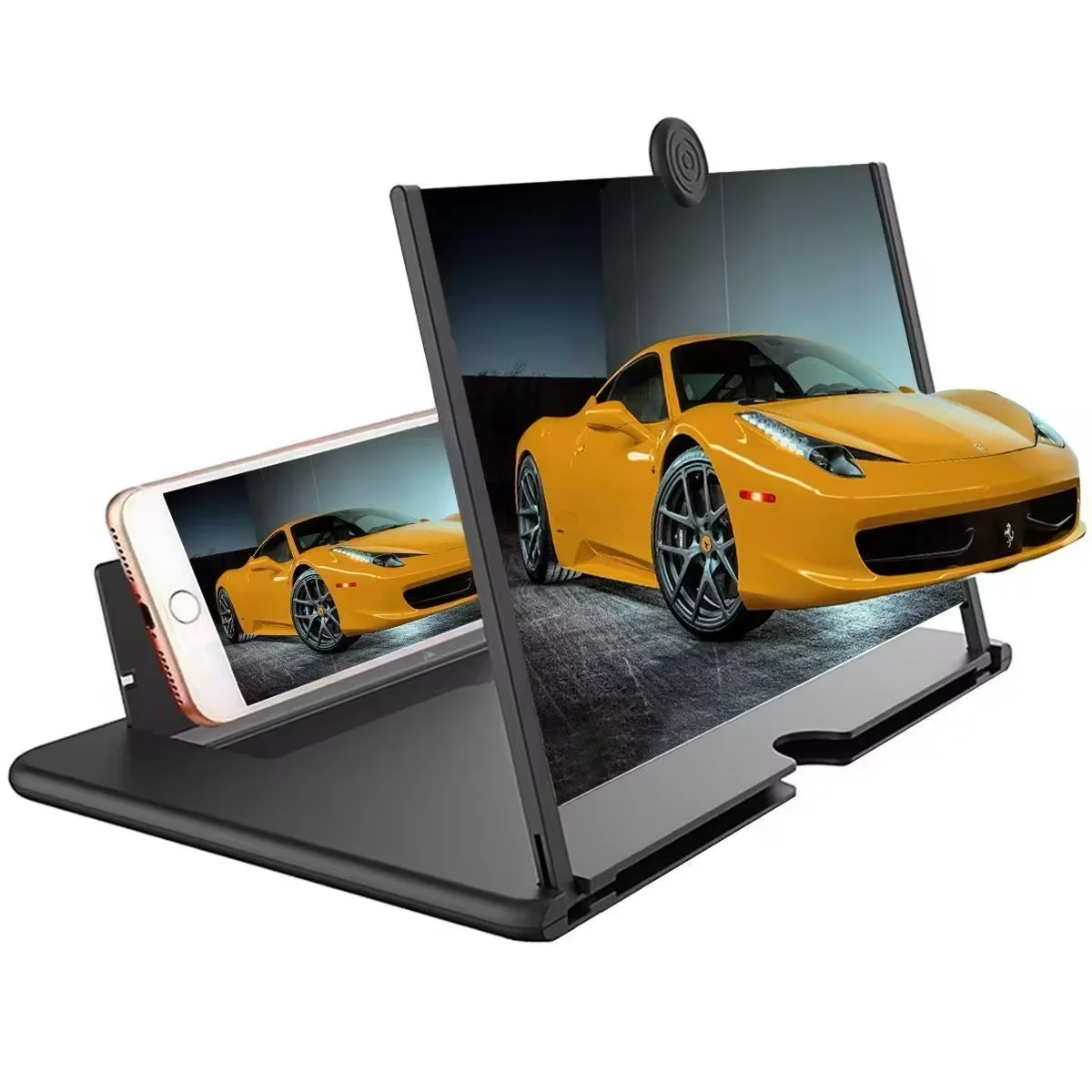 3D Mobile Screen Amplifier, Folding Curved Screen Magnifier, Smartphone Stand, Screen Magnifier Stand, 12 inches