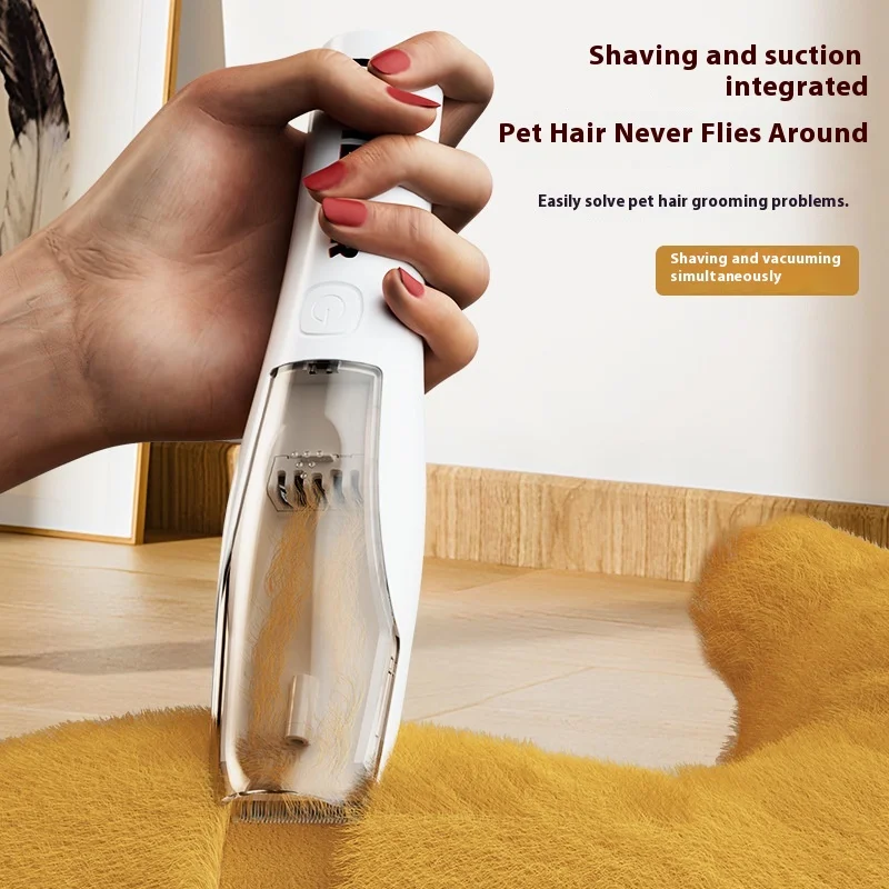 

High-Power Integrated Plastic Electric Clippers for Pets Cat and Dog Hair Shaver with Suction Two-in-One Shaving Machine
