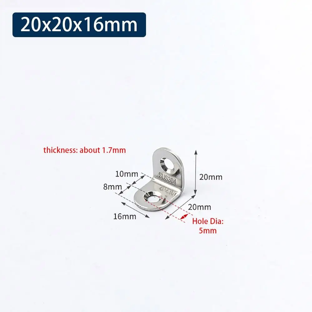 1Pcs Cabinet Screens Wall Angle Bracket Furniture Fastener SUS304 Stainless Steel Corner Brace Joint L Shape