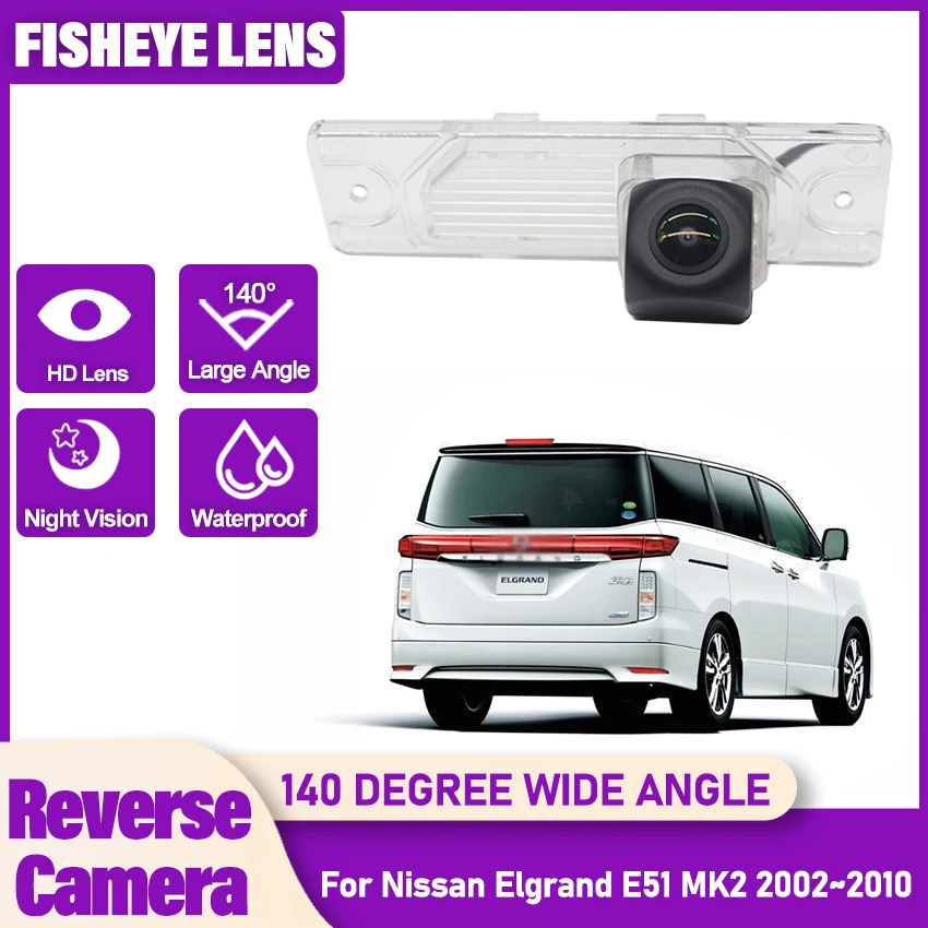 Rear View Reversing Camera HD CCD Night Vision Back up Reverse Camera For Nissan Elgrand E51 MK2 2002~2009 2010 Fisheye Lens