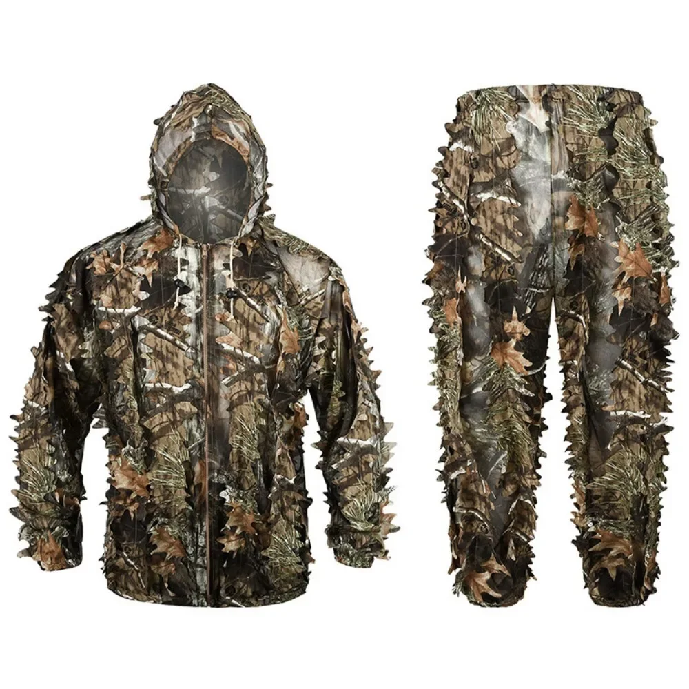 

Vêtements de camouflage à feuilles pour adulte, mesurillie imbibé, 3D, calcul des terres en déclin pour la chasse, Airsoft,