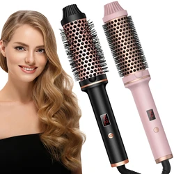 3 In 1 Ionic Hair Curler Straightener Electric Hair Brushes Hot Comb Professional Curling Iron Heated Anti-Scald Thermal Brush