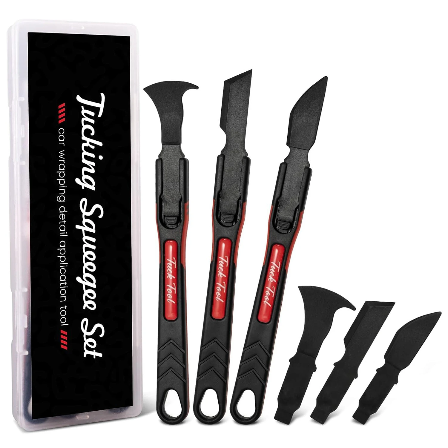 EHDIS Pro Wrapping Stick Squeegee Detailing Tools 3pcs Micro Tips POM Edge Tucking Vinyl Application For Film Sealing, Cutting