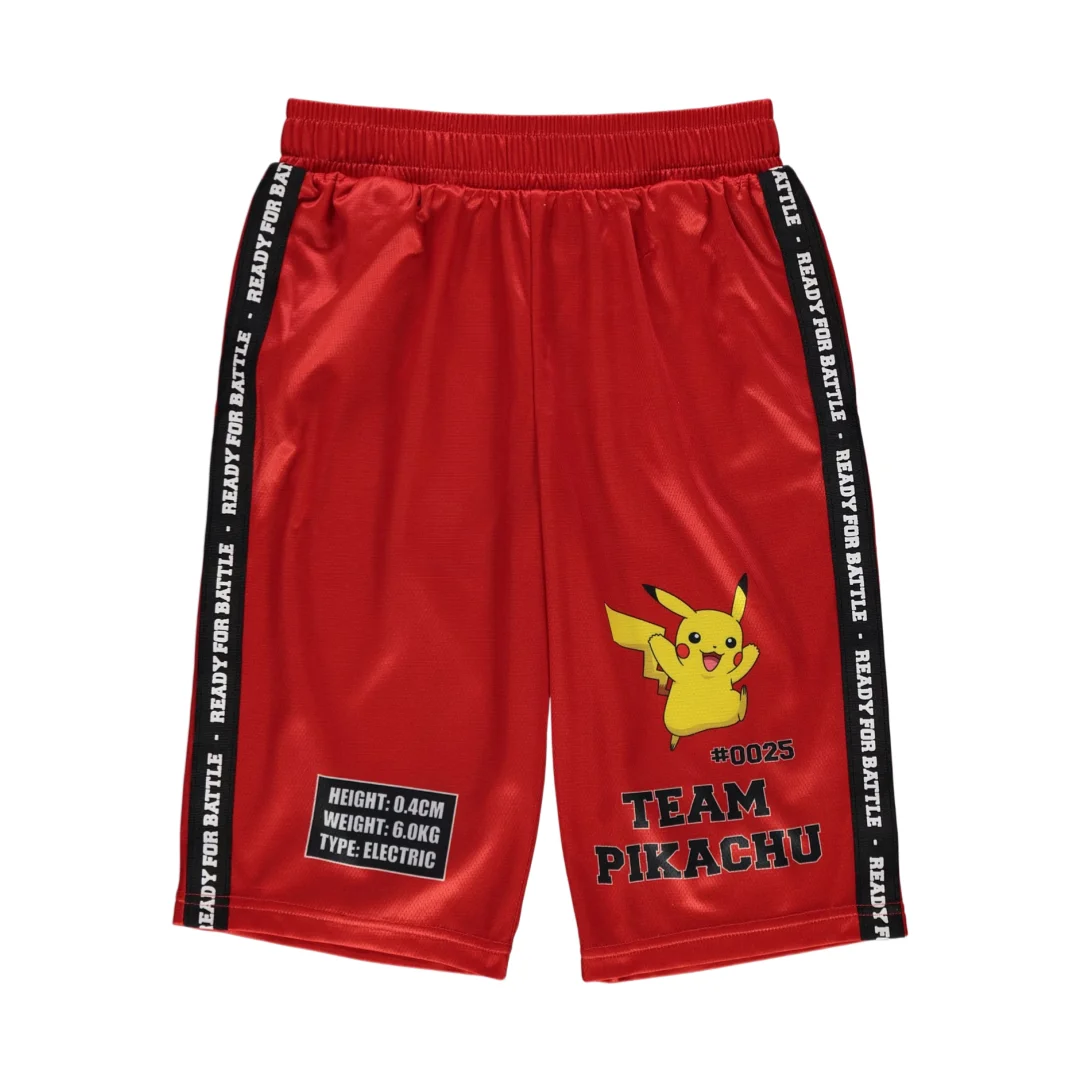 Potdemiel Pickachu Red Basketball Jersey Shirt & Shorts Set Boys Girls Athleisure Set Summer Quick-dry Soft Comfy Lightweight