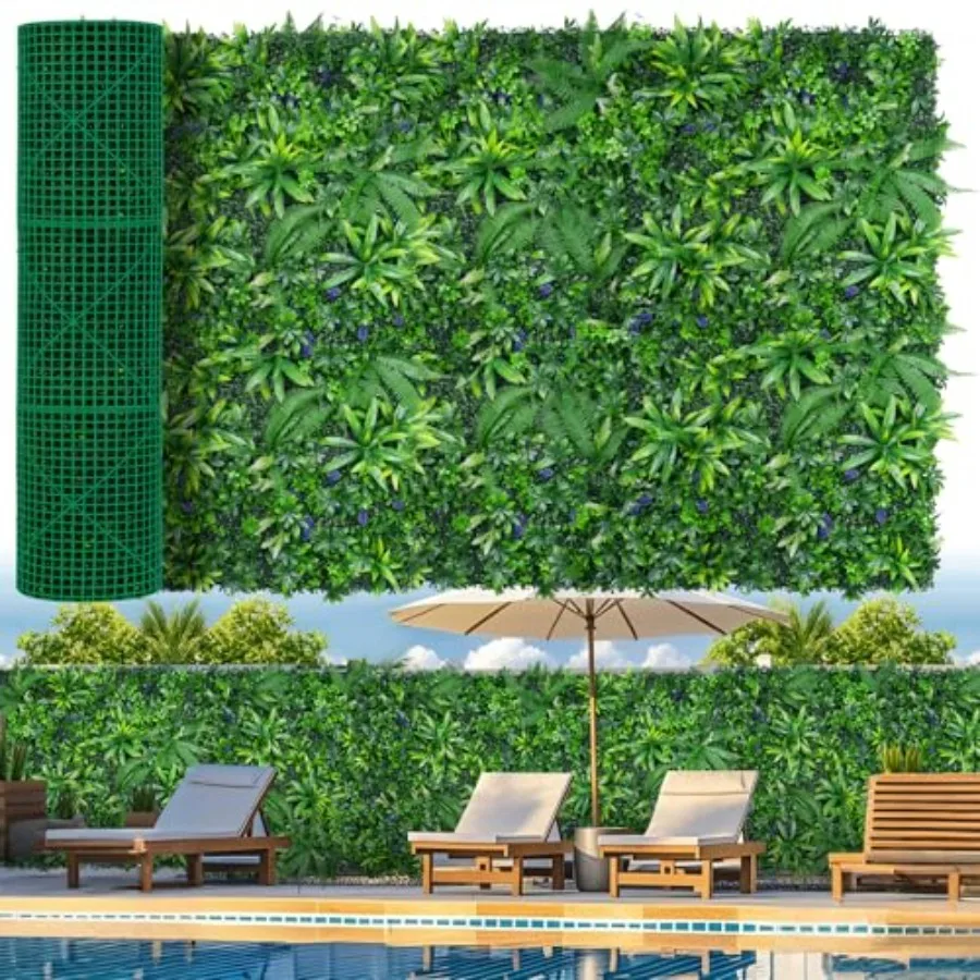 

Искусственные панели из самшита для ограждений 60x120 см, 50 кв. футов, с защитой от УФ-излучения, имитация живой изгороди для создания приватности