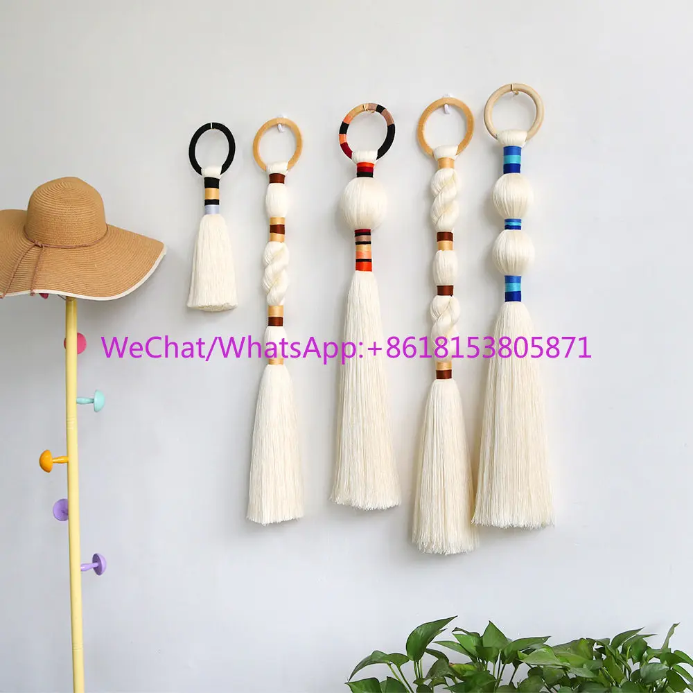 Small ball tapestry spherical fringe decorative wall hanging door handle pendant room atmosphere pendant