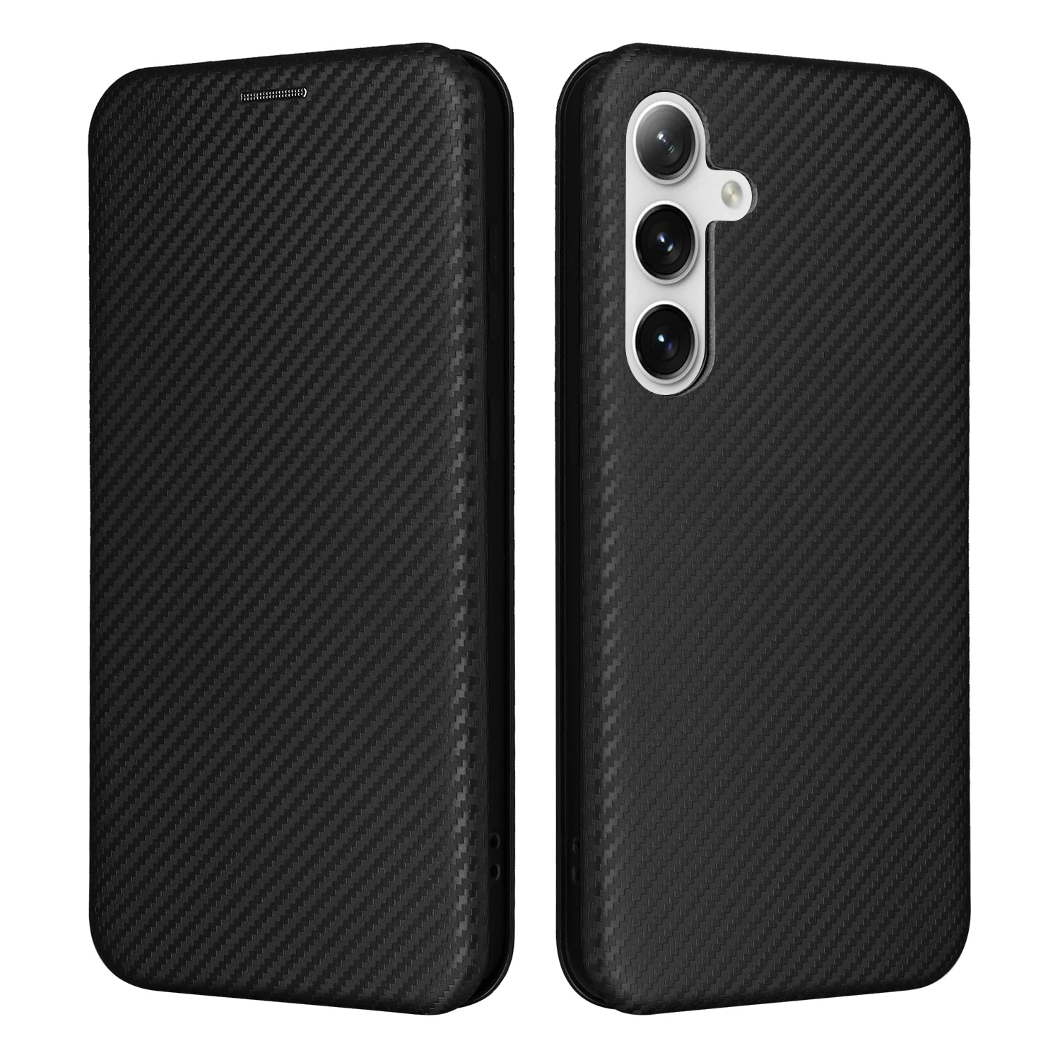 Flip hard ultrathin carbon fibre Skin Leather Cover For Samsung S24 S22 5G S23 FE S23+ S23 Card Slot Fall prevention Phone Case