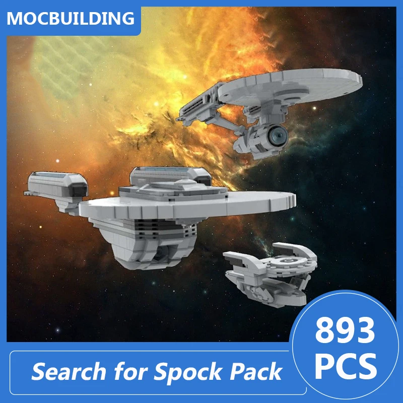 

Enterprise NCC-1701 & Excelsior NX-2000 & Grisom NCC-638 Moc Building Blocks Diy Assemble Bricks Space Series Toys Gifts 893PCS