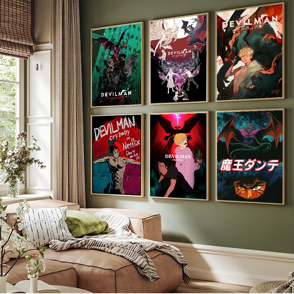 Anime Devilman Crybaby Anime Posters Sticky Whitepaper Prints Posters Artwork Kawaii Room Decor