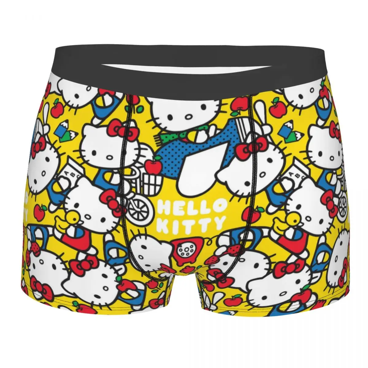 Hello Kitty Cartoon Boxers pour hommes, sous-vêtements fantaisie, slips Kawaii