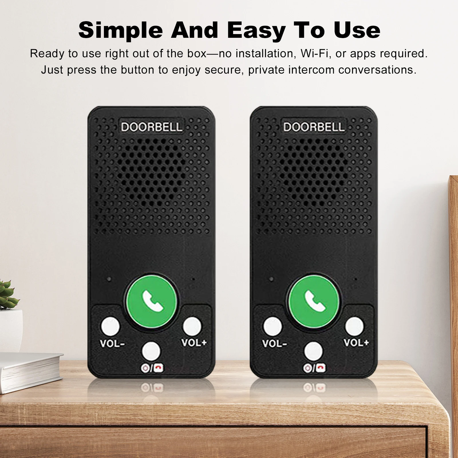 

Беспроводная домофонная система с 4 мелодиями, 8 уровнями громкости, дальностью действия 400 м для офисов и помещений, для использования внутри и вне помещений